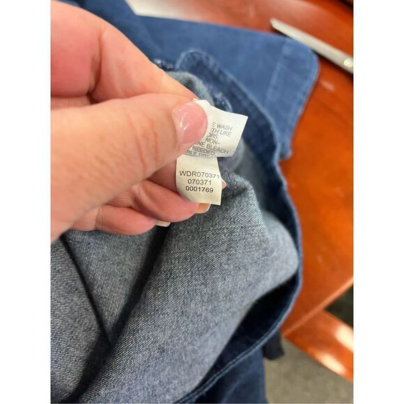 J. Jill Denim Dark Wash Large Front Pocket 3/4 Sleeve Dress s L EUC - Picture 9 of 9